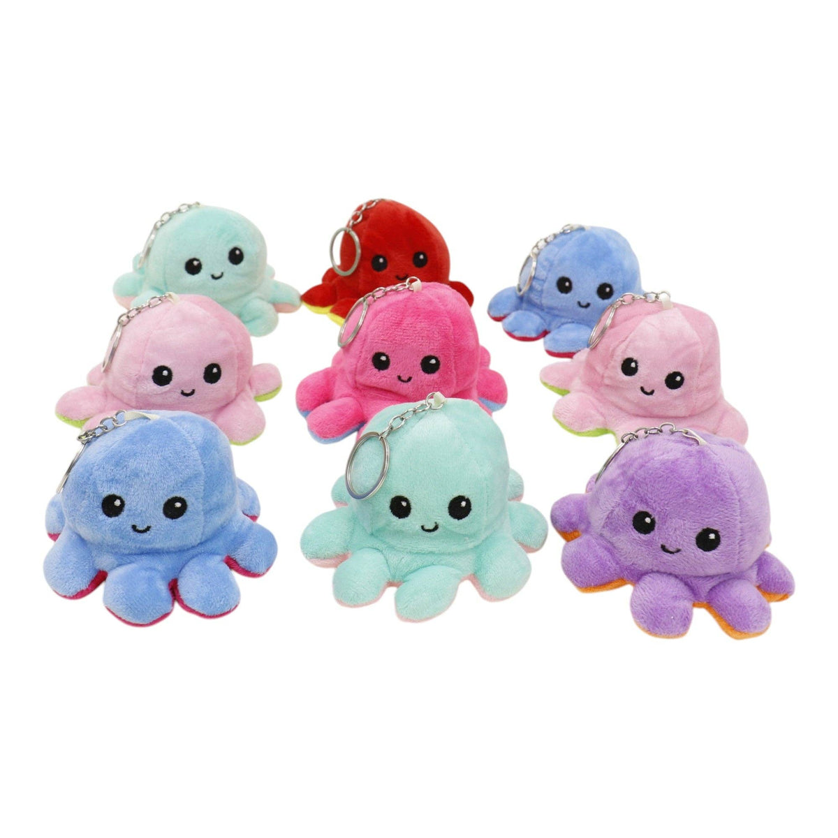 Reversible Octopus Plushie Key Chain 1 piece.