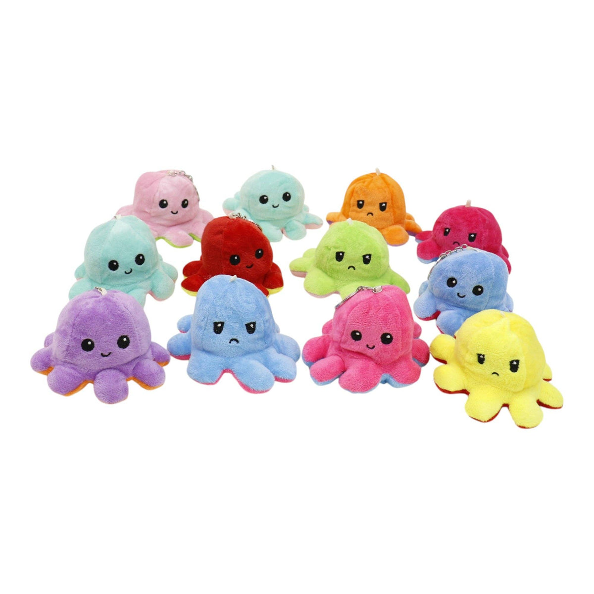 Reversible Octopus Plushie Key Chain 1 piece.