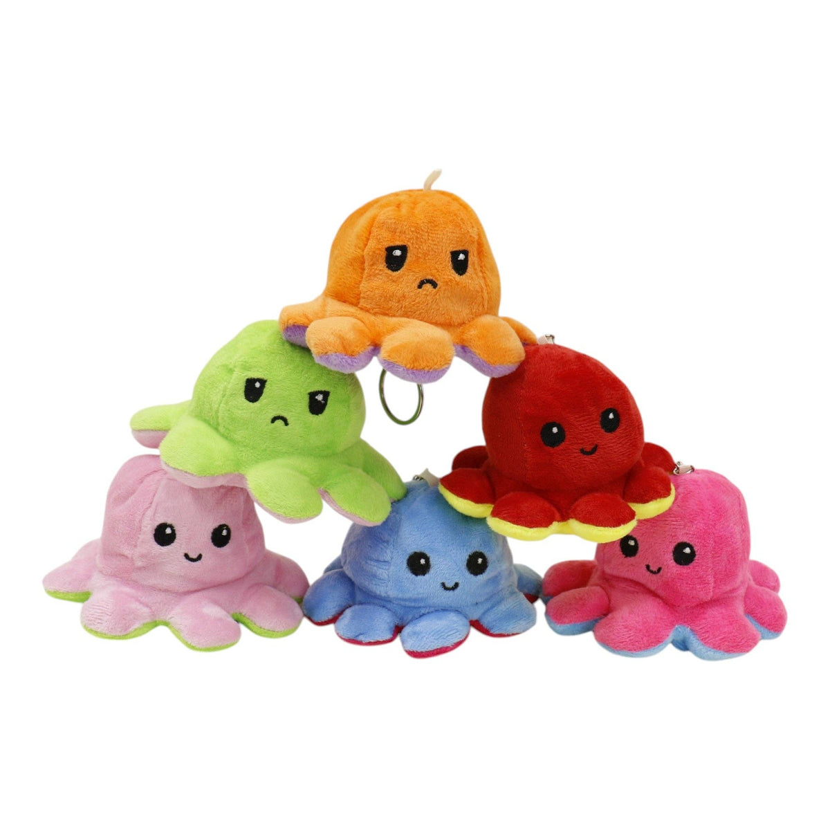 Reversible Octopus Plushie Key Chain 1 piece.