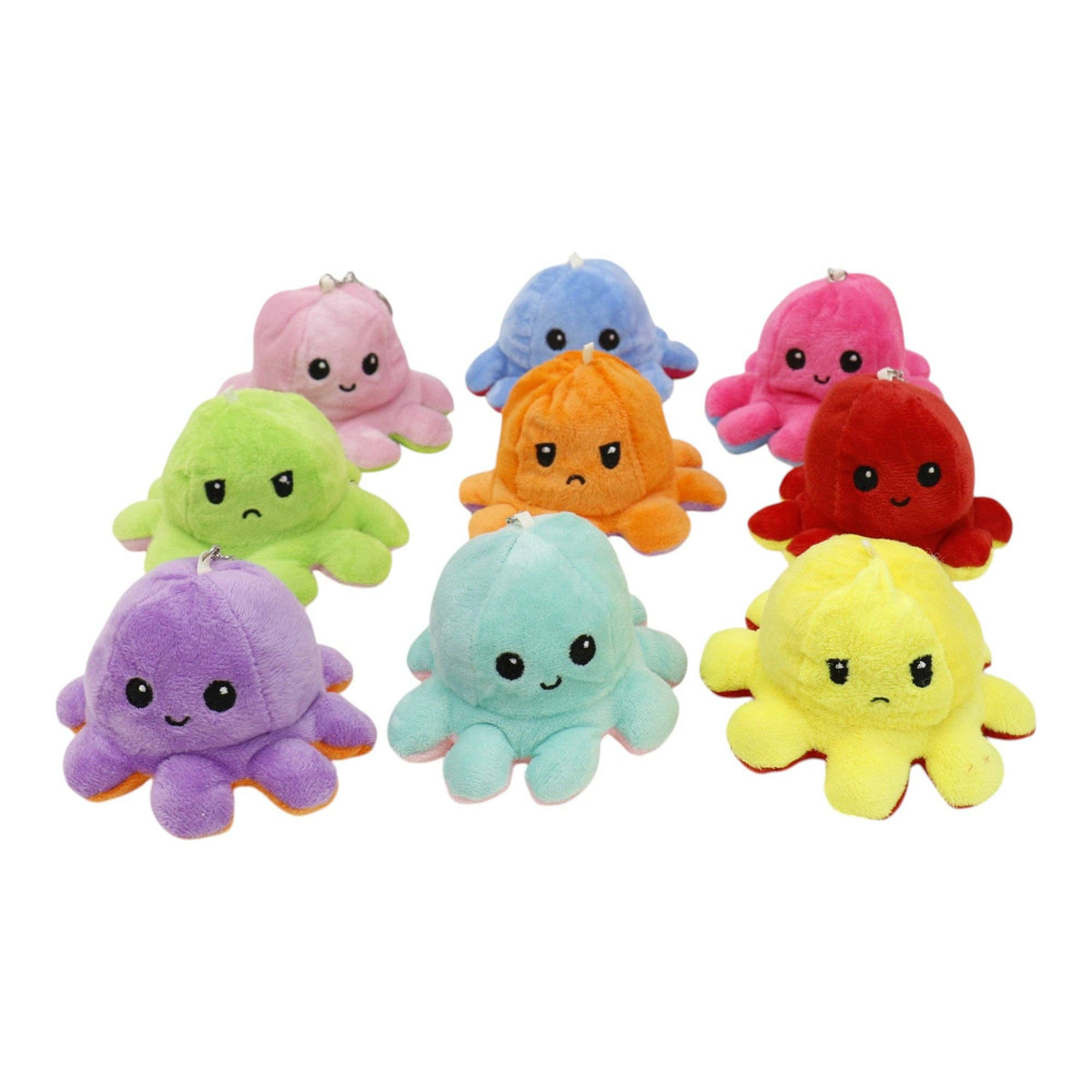 Reversible Octopus Plushie Key Chain 1 piece.