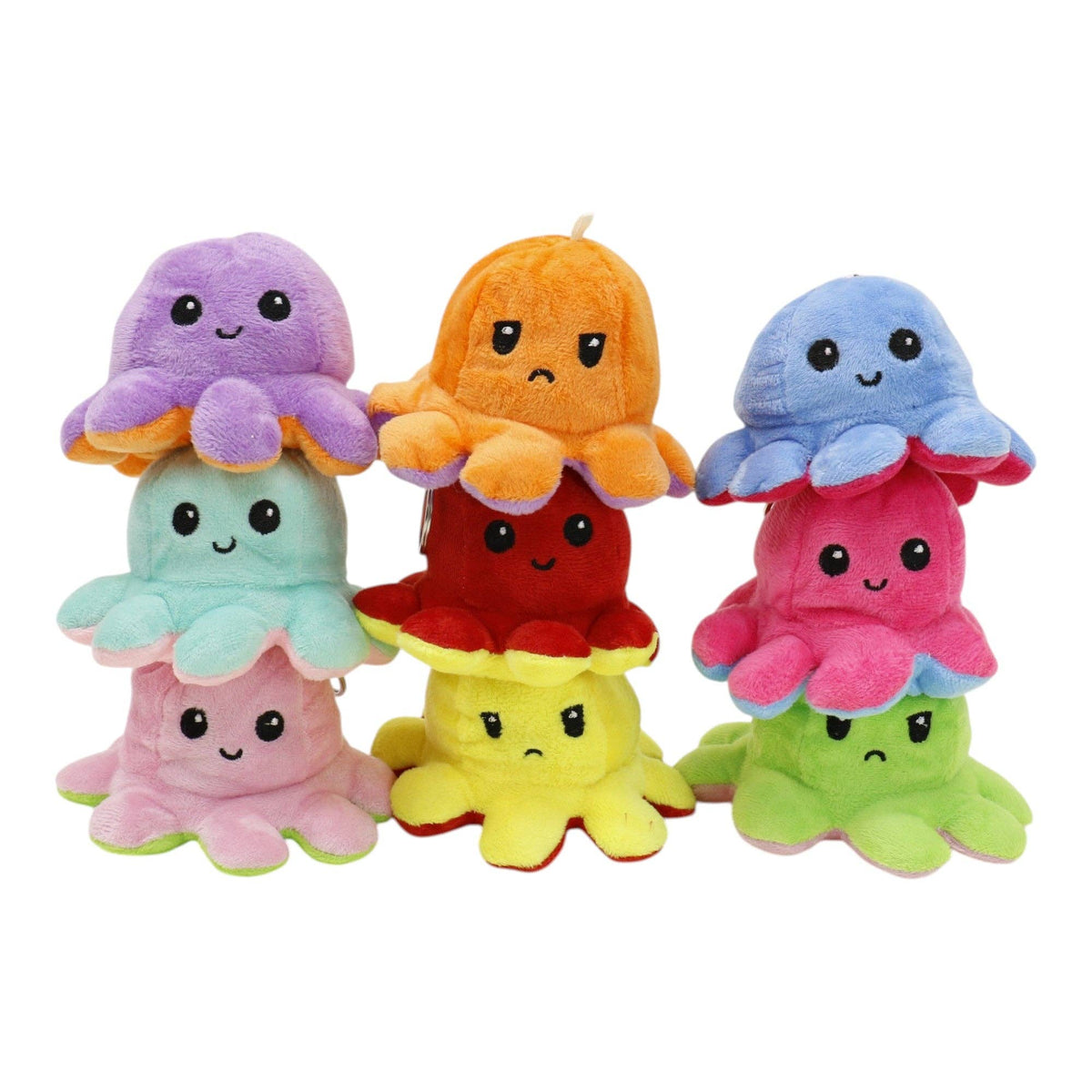 Reversible Octopus Plushie Key Chain 1 piece.