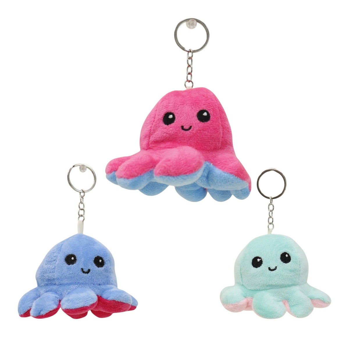 Reversible Octopus Plushie Key Chain 1 piece.