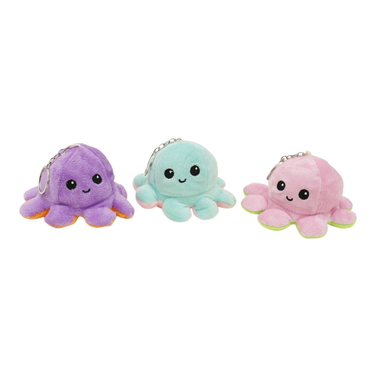 Reversible Octopus Plushie Key Chain 1 piece.