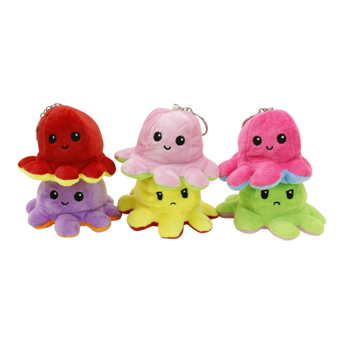 Reversible Octopus Plushie Key Chain 1 piece.