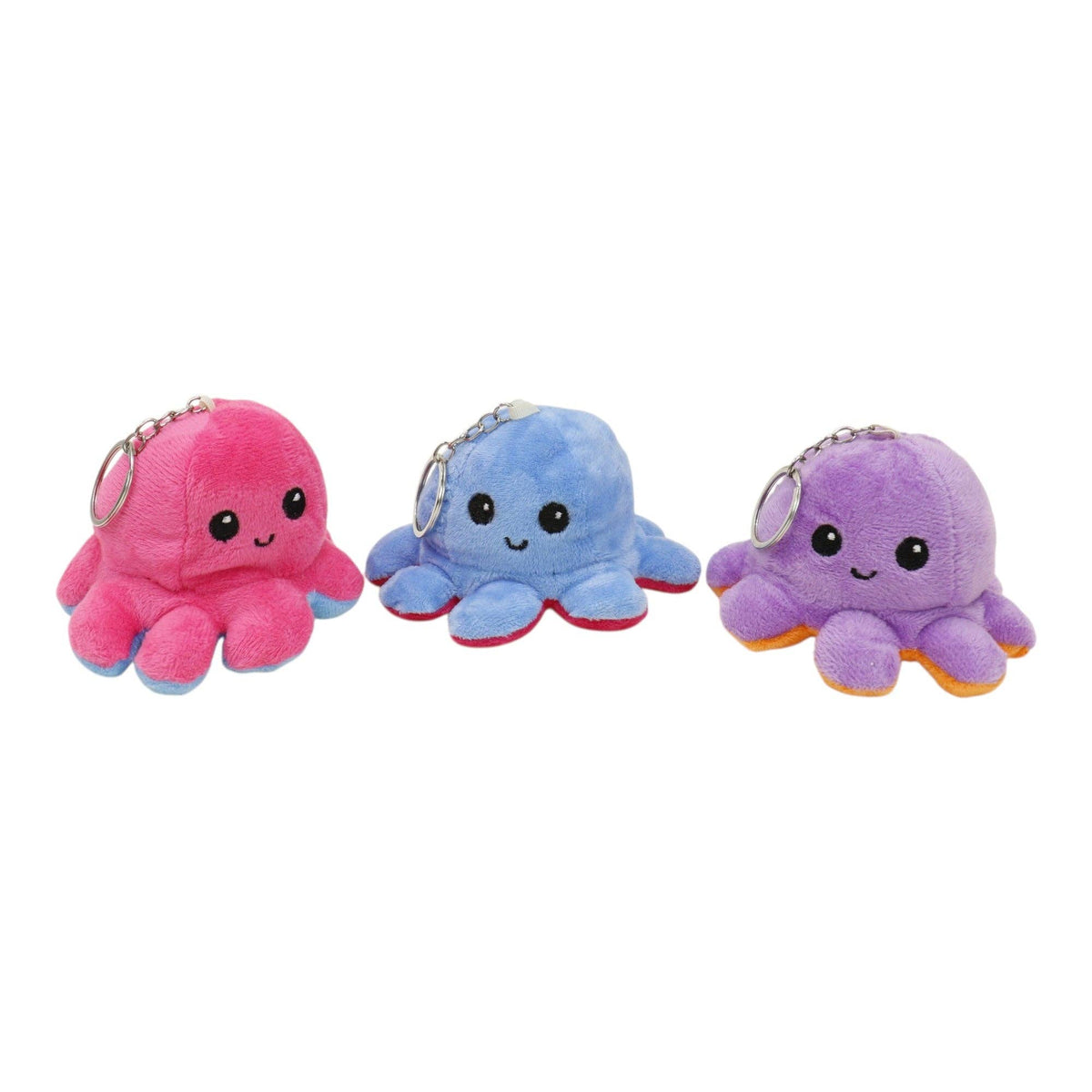 Reversible Octopus Plushie Key Chain 1 piece.
