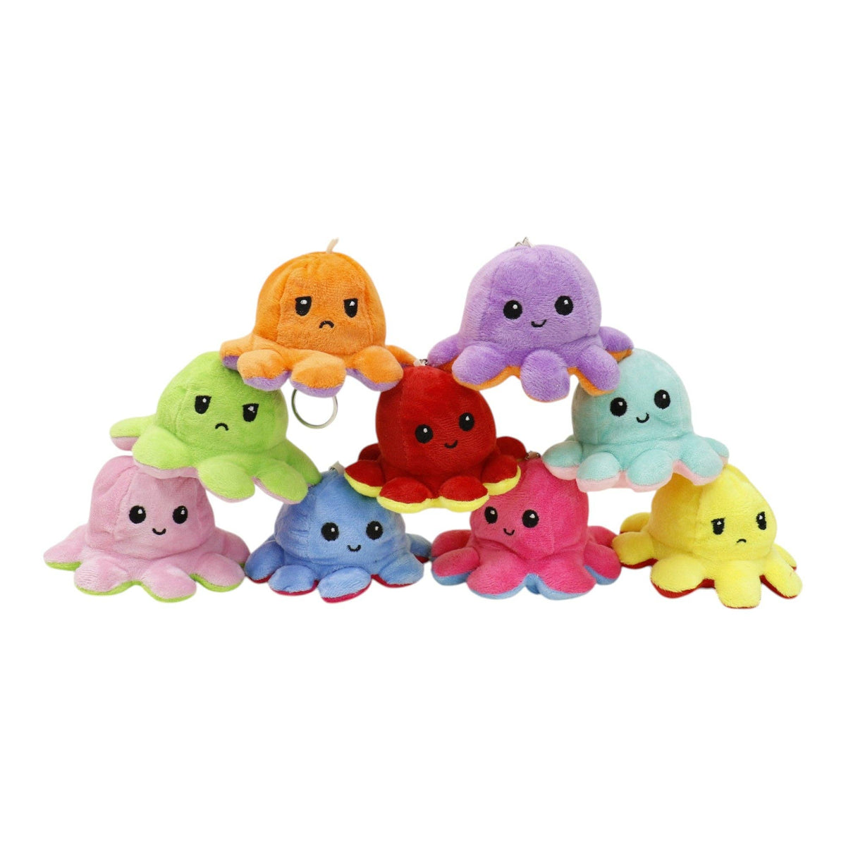 Reversible Octopus Plushie Key Chain 1 piece.