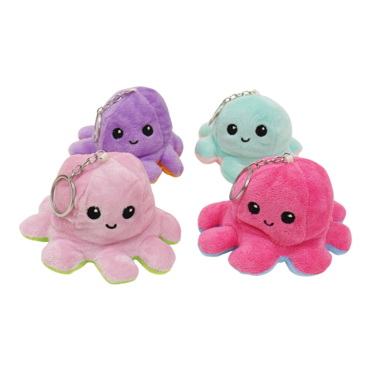 Reversible Octopus Plushie Key Chain 1 piece.