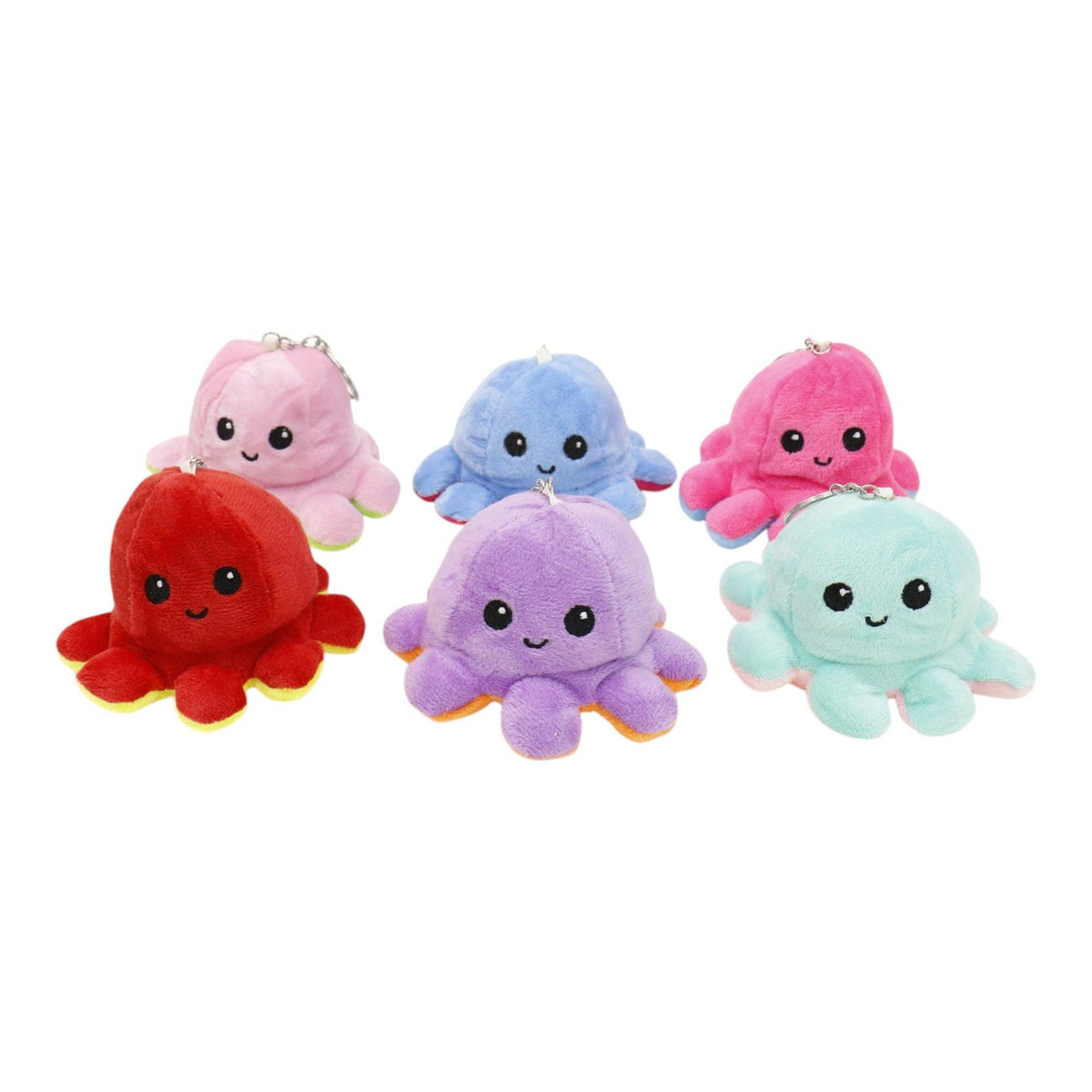 Reversible Octopus Plushie Key Chain 1 piece.