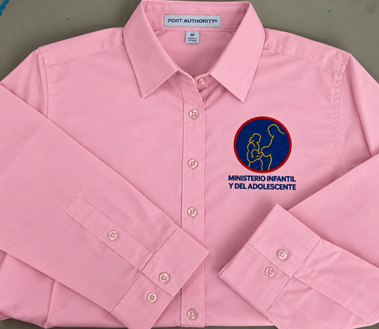 Port Authority® Women's Long Sleeve Easy Care Shirt - Bordada Ministerio Infantil