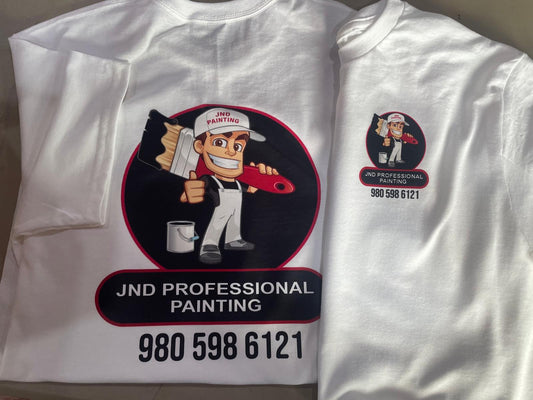 Gildan Dry Blend  Short Sleeve T shirt. 50/50 poly Cotton. Two side printed